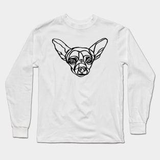 Line Art Aesthetic Dog Chihuahua Long Sleeve T-Shirt